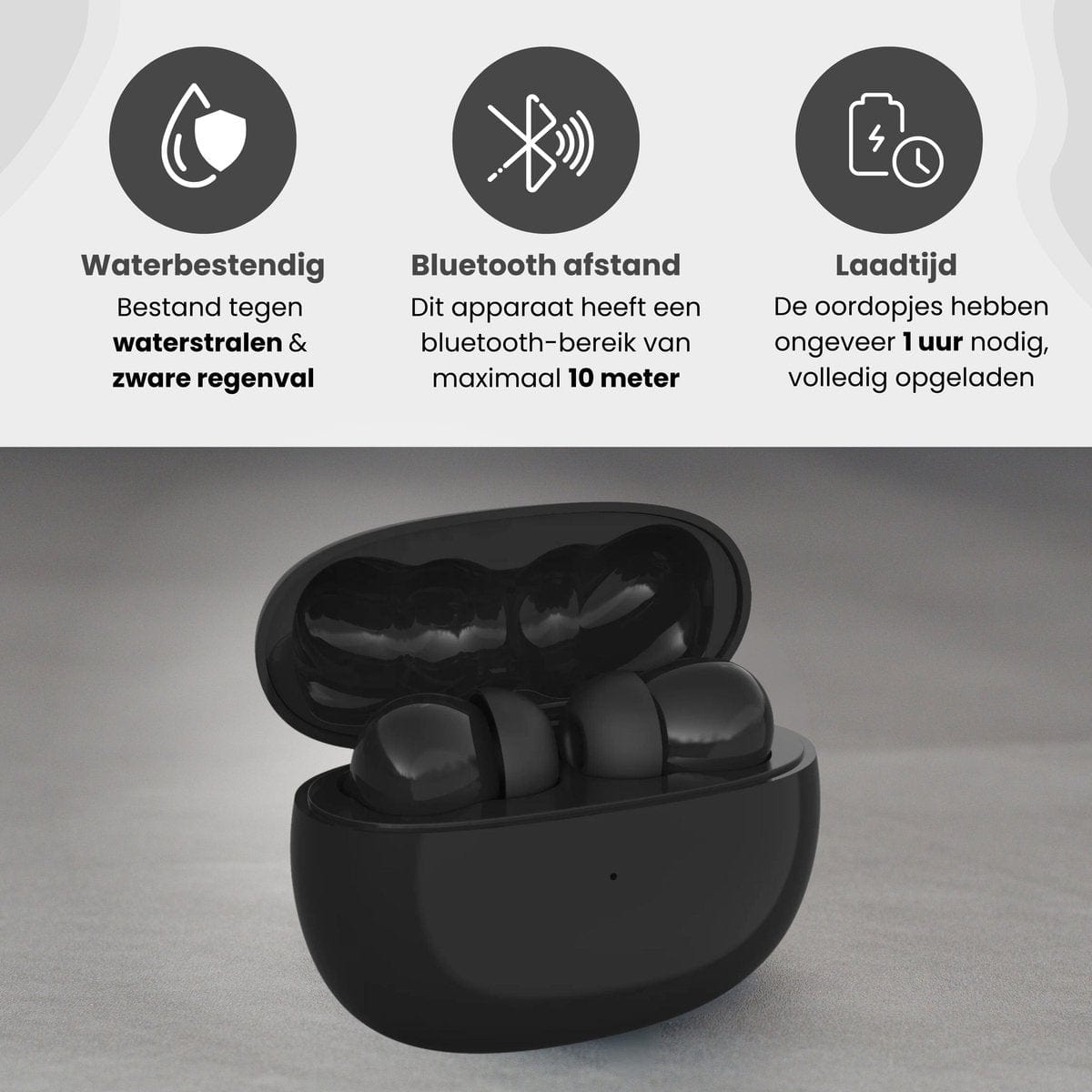 GØDLY® V Premium Draadloze Oordopjes - Zwart