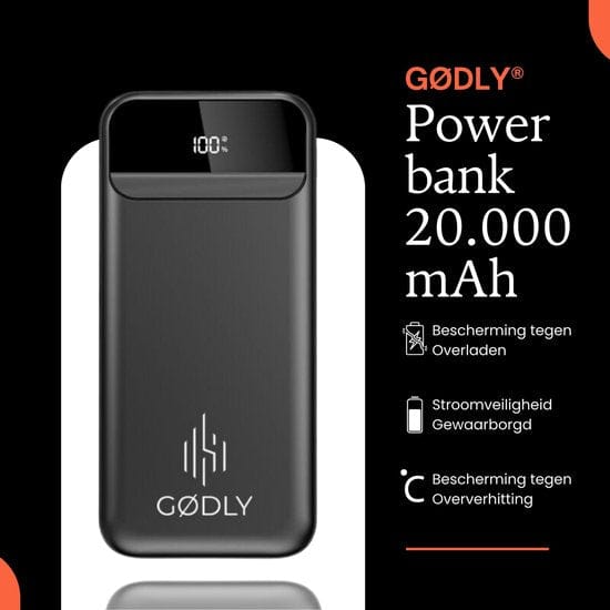 GØDLY® Powerbank - 20.000 mAh