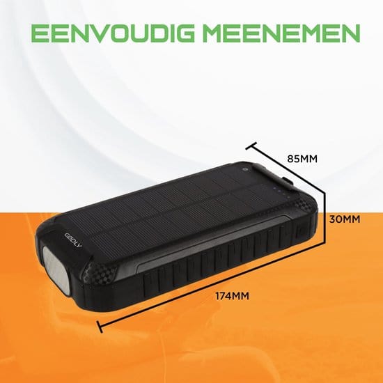 GØDLY® Solar Powerbank - 33000 mAh